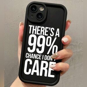 Graphic Letter Print iPhone Case ‘ I don’t Care’